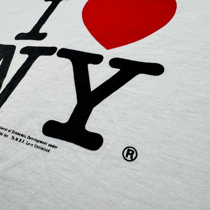 90s アイラブニューヨーク i love ny Tシャツ 白 アートT XL 1998 フルーツオブザルーム 2603-0028
