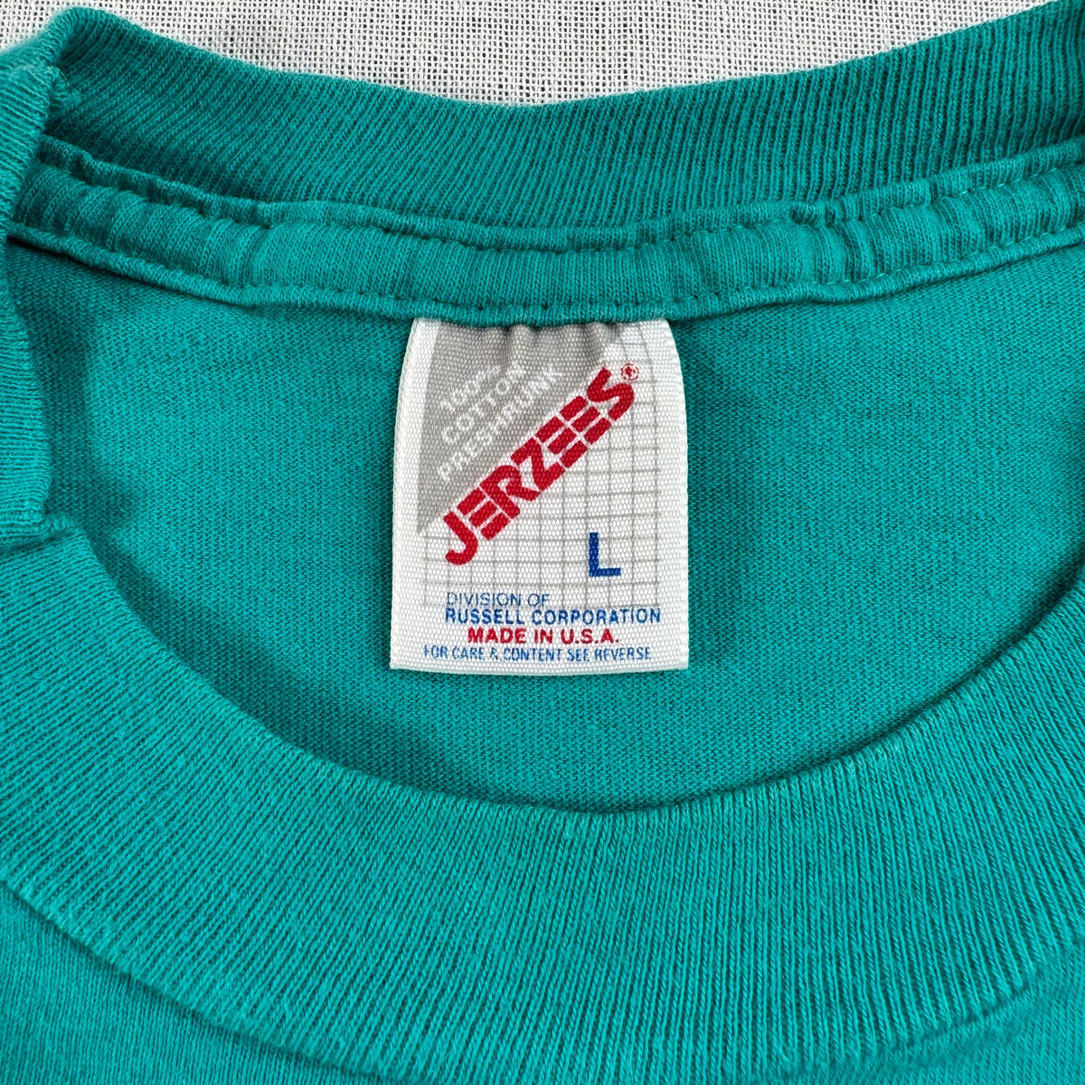 90s ターコイズ アート Tシャツ carol hagan 牛 USA製 L moocha mocha 2603-0030