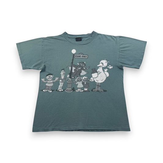 90s USA製 セサミストリート SESAME STREET Tシャツ カーミット ダークグリーン L changes 2603-0033