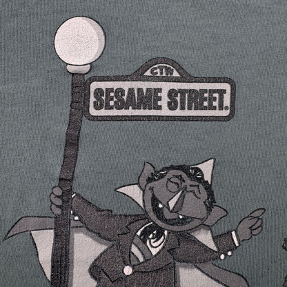90s USA製 セサミストリート SESAME STREET Tシャツ カーミット ダークグリーン L changes 2603-0033