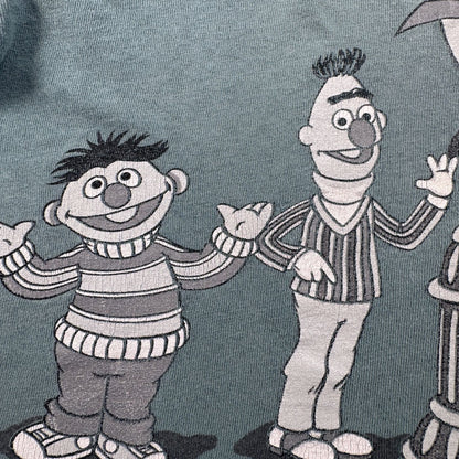 90s USA製 セサミストリート SESAME STREET Tシャツ カーミット ダークグリーン L changes 2603-0033