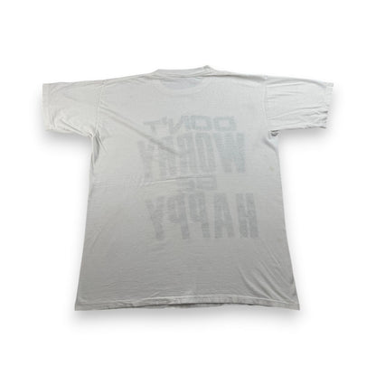 90s USA製 dont worry be happy Tシャツ メッセージT XL シングルステッチ 2603-0036