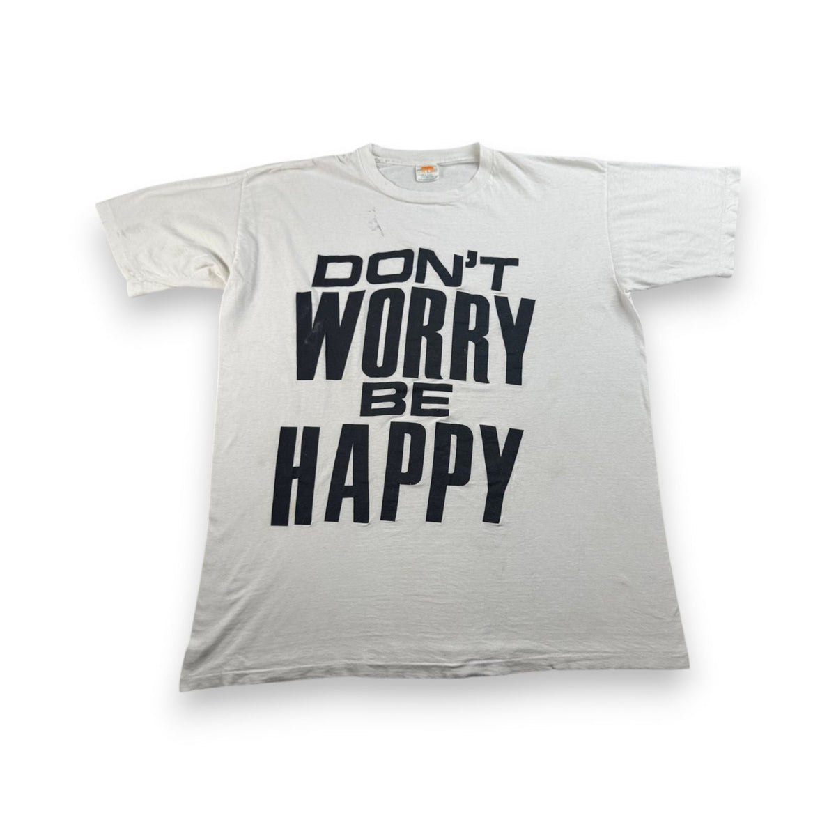 90s USA製 dont worry be happy Tシャツ メッセージT XL シングルステッチ 2603-0036