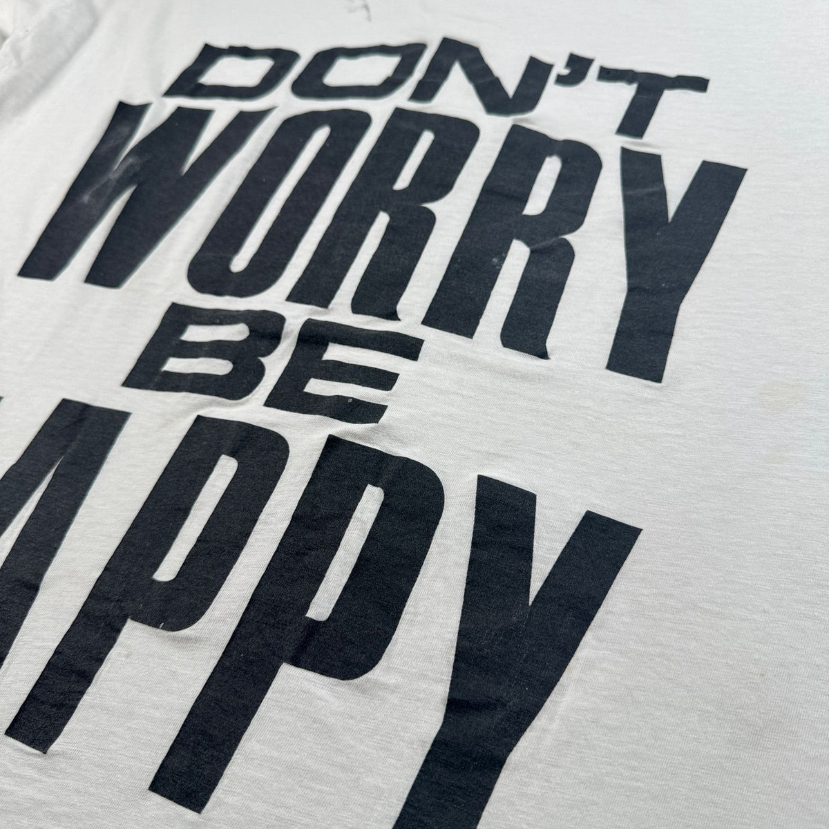 90s USA製 dont worry be happy Tシャツ メッセージT XL シングルステッチ 2603-0036