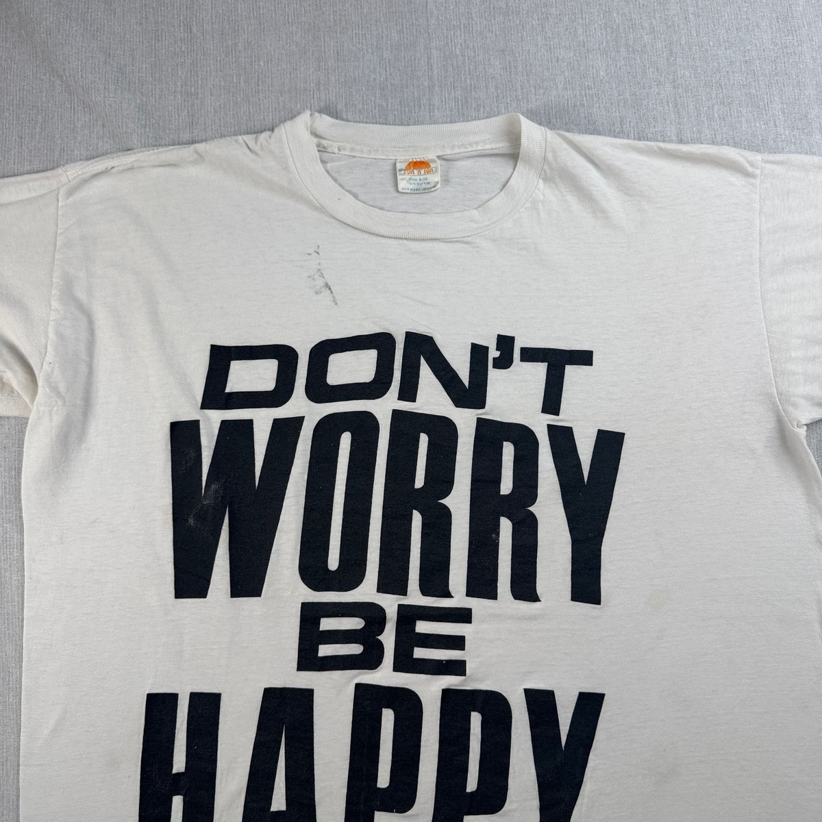 90s USA製 dont worry be happy Tシャツ メッセージT XL シングルステッチ 2603-0036