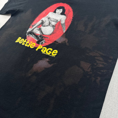 90s 00s bettie page ベティーペイジ fashion victim Tシャツ ピンナップ モデル M 黒 セクシー 映画 シングルステッチ 2000 2603-0038
