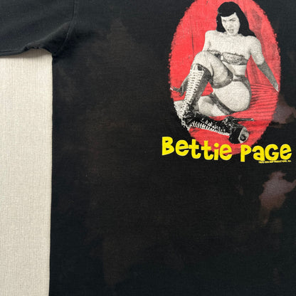 90s 00s bettie page ベティーペイジ fashion victim Tシャツ ピンナップ モデル M 黒 セクシー 映画 シングルステッチ 2000 2603-0038