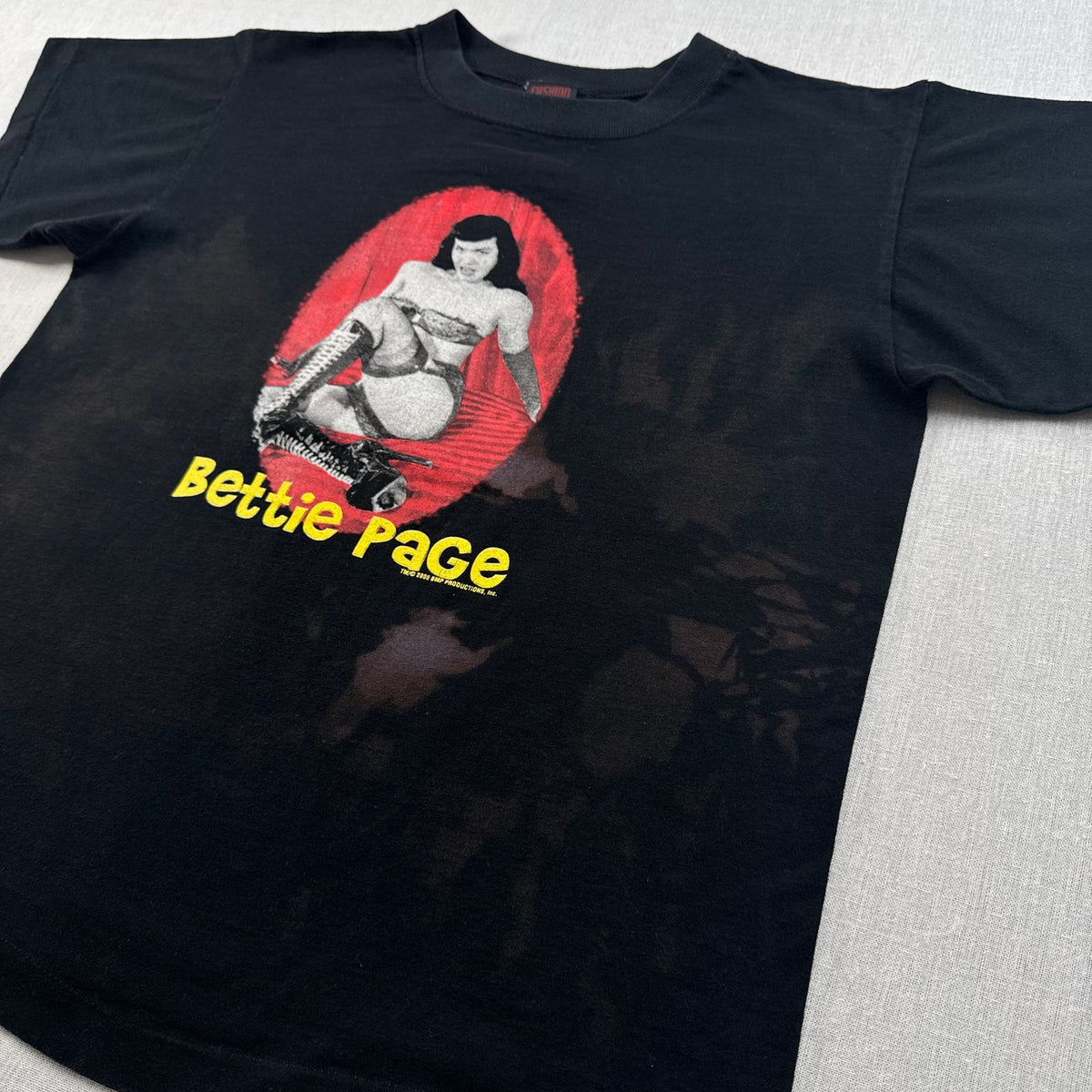 90s 00s bettie page ベティーペイジ fashion victim Tシャツ ピンナップ モデル M 黒 セクシー 映画 シングルステッチ 2000 2603-0038