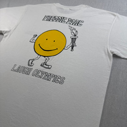 80s vans バンズ Tシャツ USA製 オリンピック XL FREDDIE MAC LAUGH OLYMPICS オールドスケート 白 シングルステッチ 2603-0039