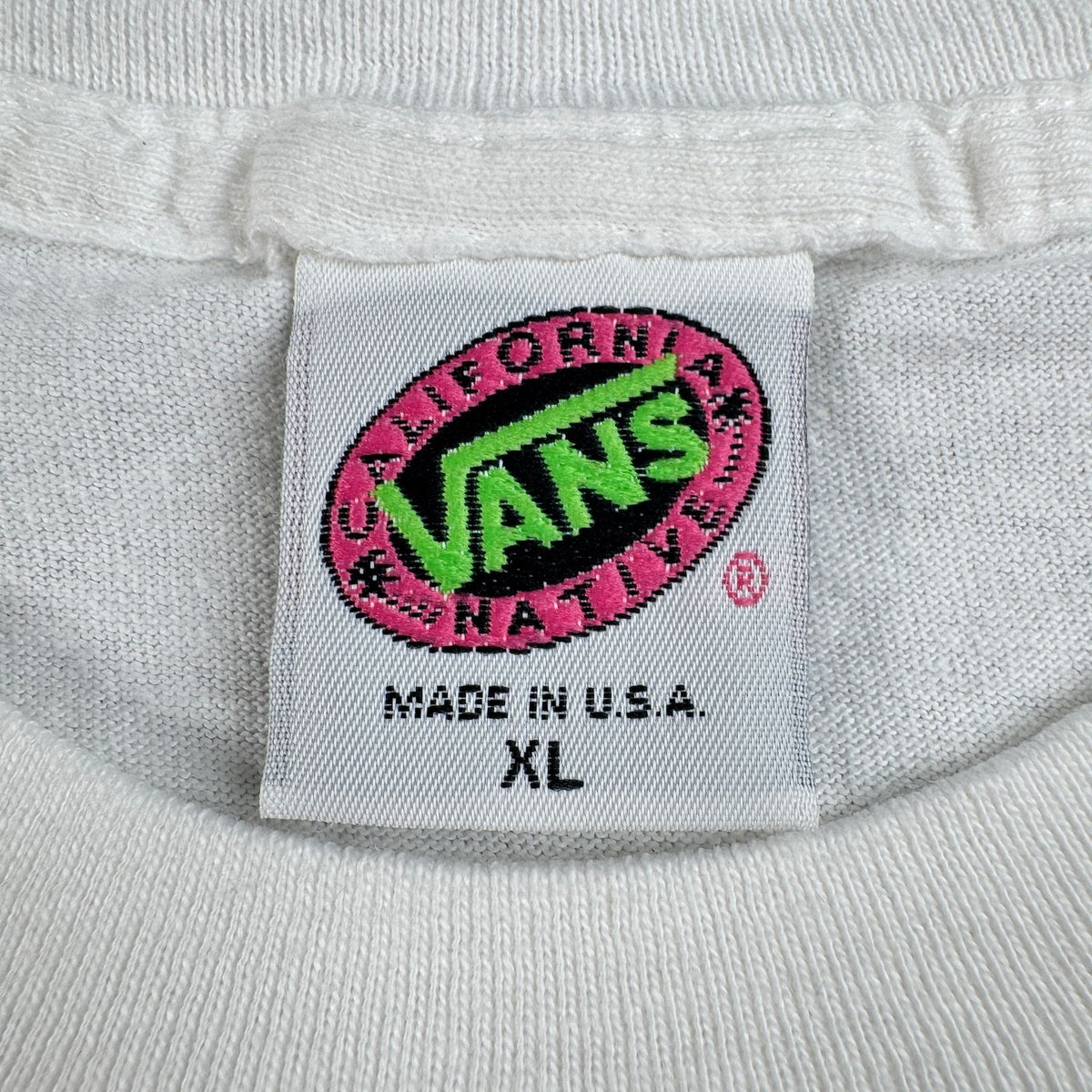 80s vans バンズ Tシャツ USA製 オリンピック XL FREDDIE MAC LAUGH OLYMPICS オールドスケート 白 シングルステッチ 2603-0039