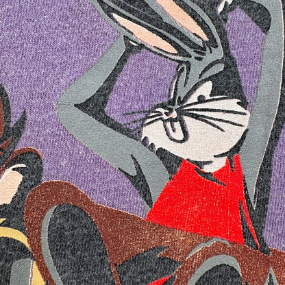 90s Looney Tunes ルーニーテューンズ タズマニアンデビル バスケ パープル 両面 Tシャツ USA製 XL キャラクター 2603-0040