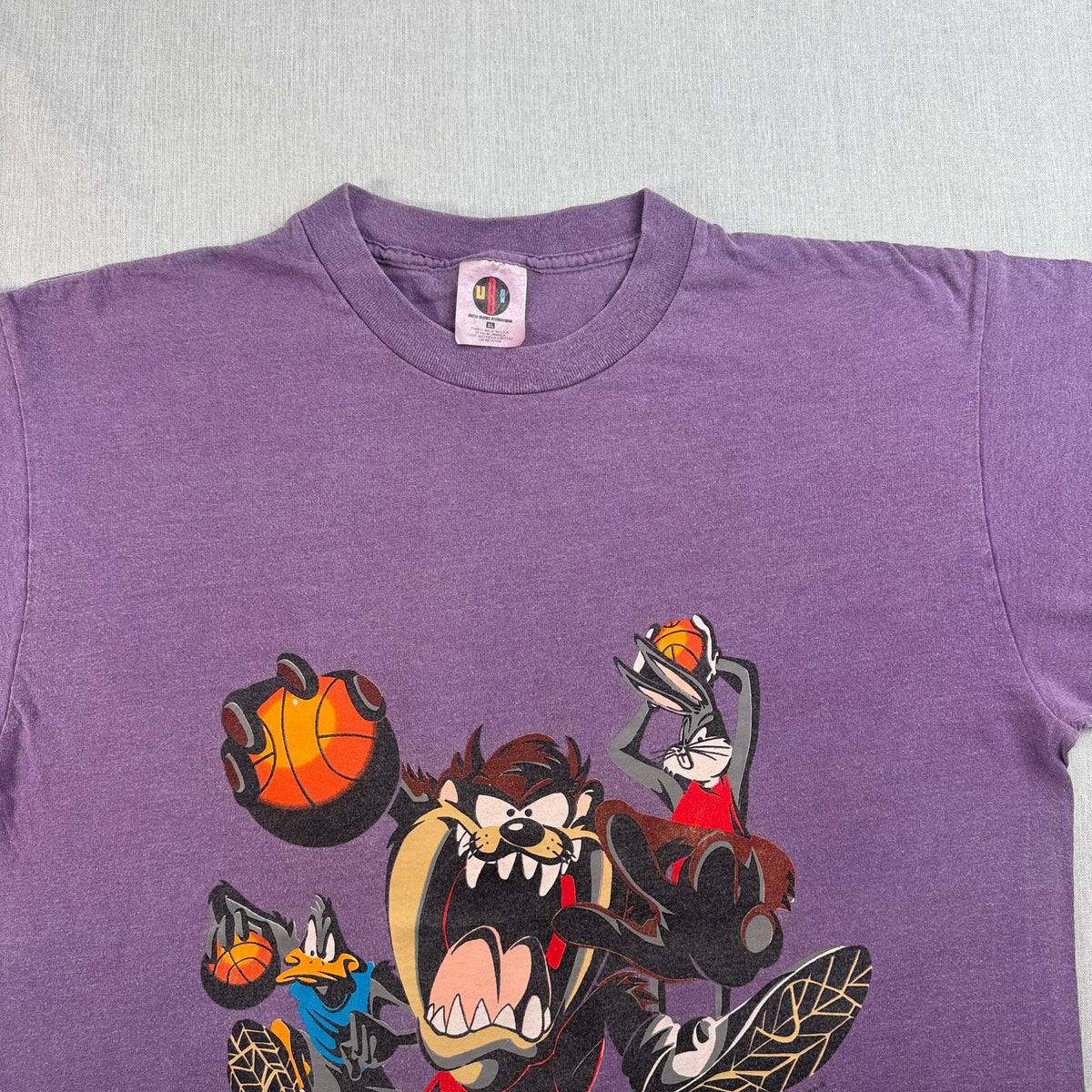 90s Looney Tunes ルーニーテューンズ タズマニアンデビル バスケ パープル 両面 Tシャツ USA製 XL キャラクター 2603-0040