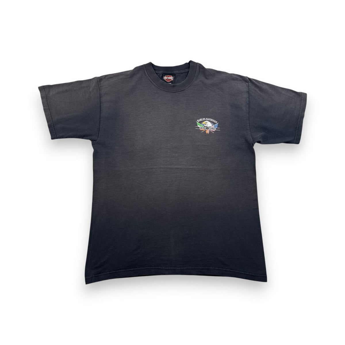 90s 00s USA製 ハーレーダビッドソン harley バイク Tシャツ ブラック L フェード 黒 2603-0041