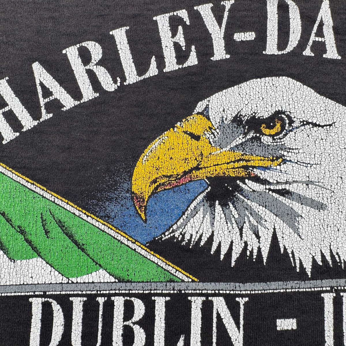 90s 00s USA製 ハーレーダビッドソン harley バイク Tシャツ ブラック L フェード 黒 2603-0041