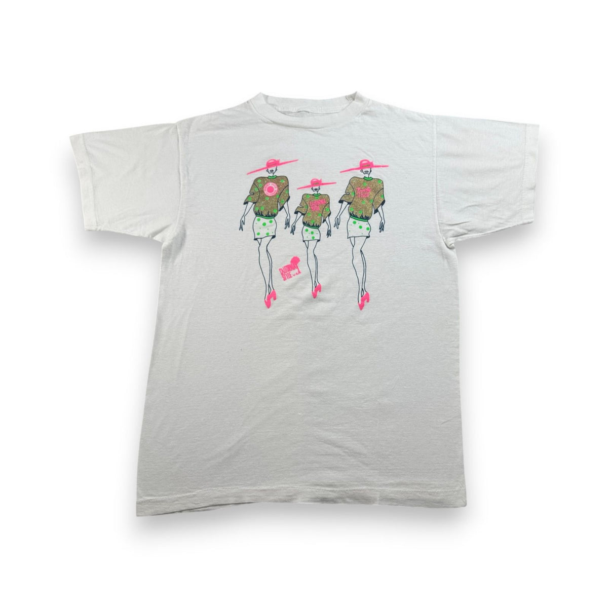 80s 90s アートT Tシャツ ビバリーヒルズ カリフォルニア スタイル シングルステッチ ダンス 白 2603-0091
