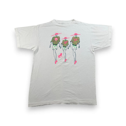 80s 90s アートT Tシャツ ビバリーヒルズ カリフォルニア スタイル シングルステッチ ダンス 白 2603-0091