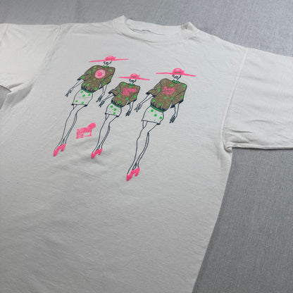 80s 90s アートT Tシャツ ビバリーヒルズ カリフォルニア スタイル シングルステッチ ダンス 白 2603-0091