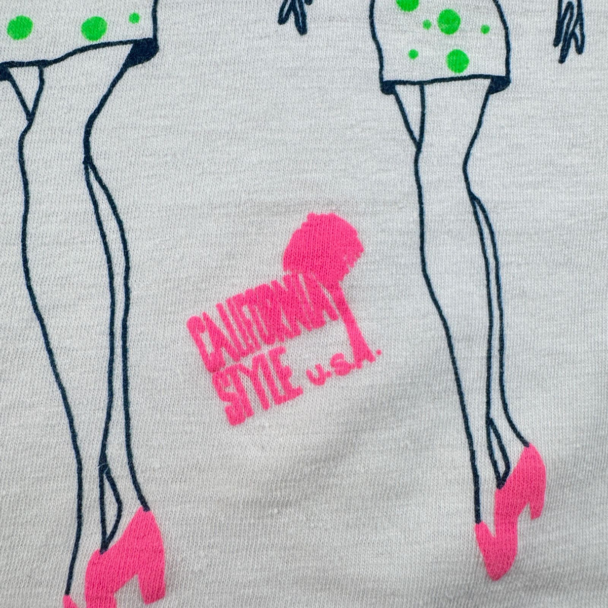 80s 90s アートT Tシャツ ビバリーヒルズ カリフォルニア スタイル シングルステッチ ダンス 白 2603-0091