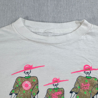 80s 90s アートT Tシャツ ビバリーヒルズ カリフォルニア スタイル シングルステッチ ダンス 白 2603-0091