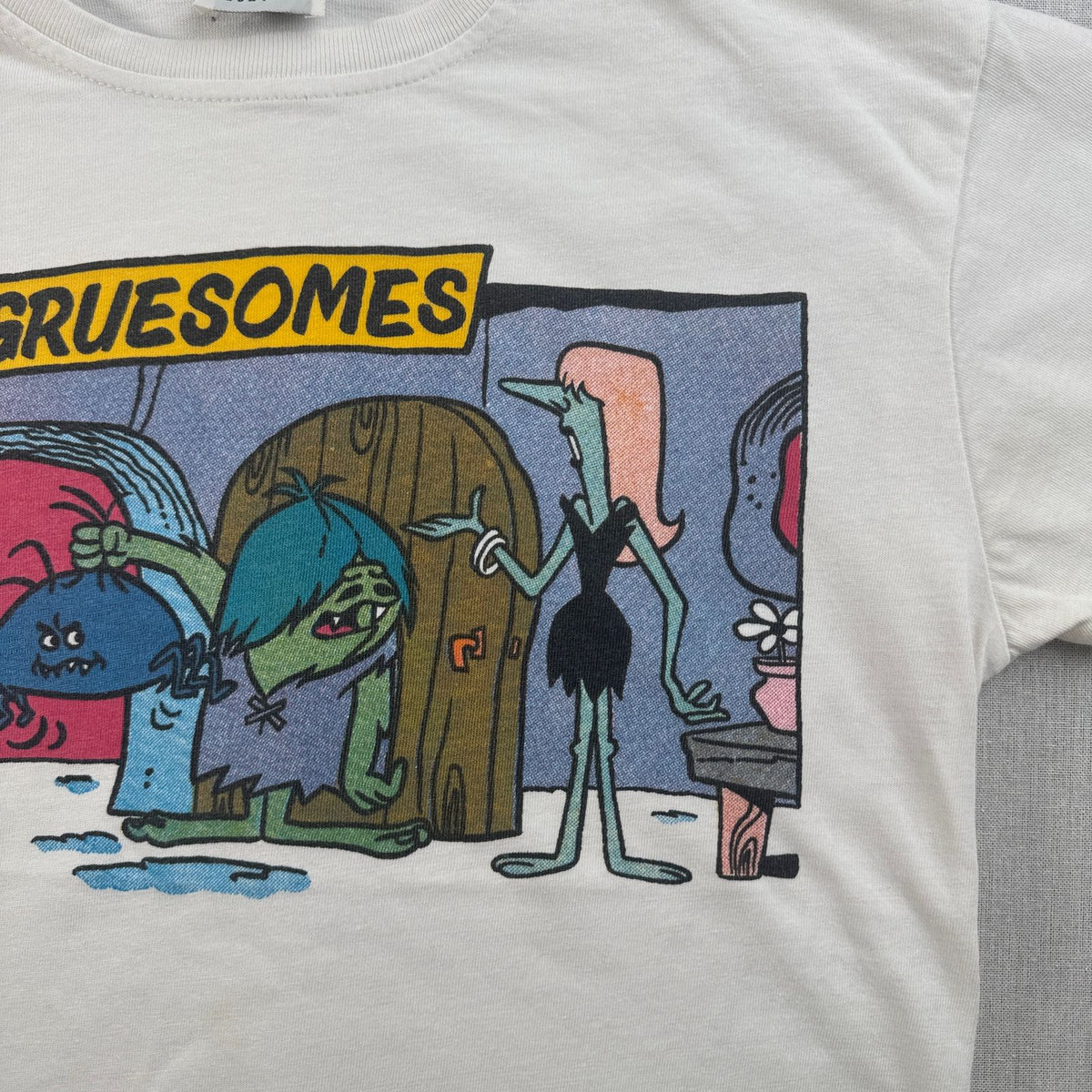 90s The gruesomes アートT アメコミ Tシャツ 白 シングルステッチ TOX moutreal 2603-0045