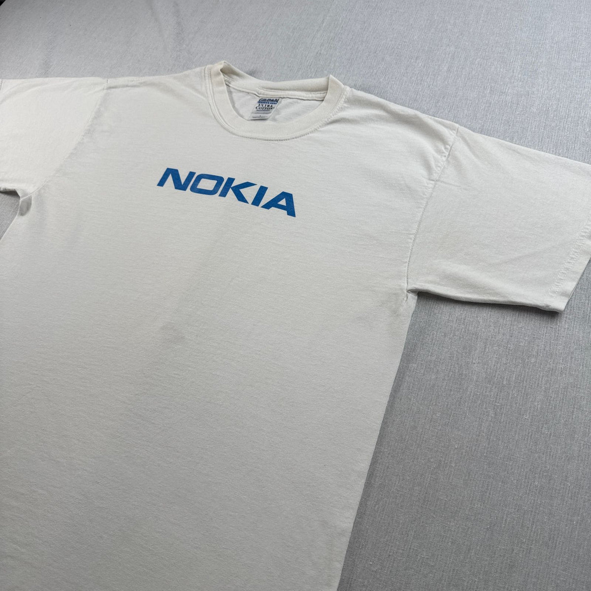 00s NOKIA ノキア Tシャツ 企業T ロゴ 白 L 2603-0069
