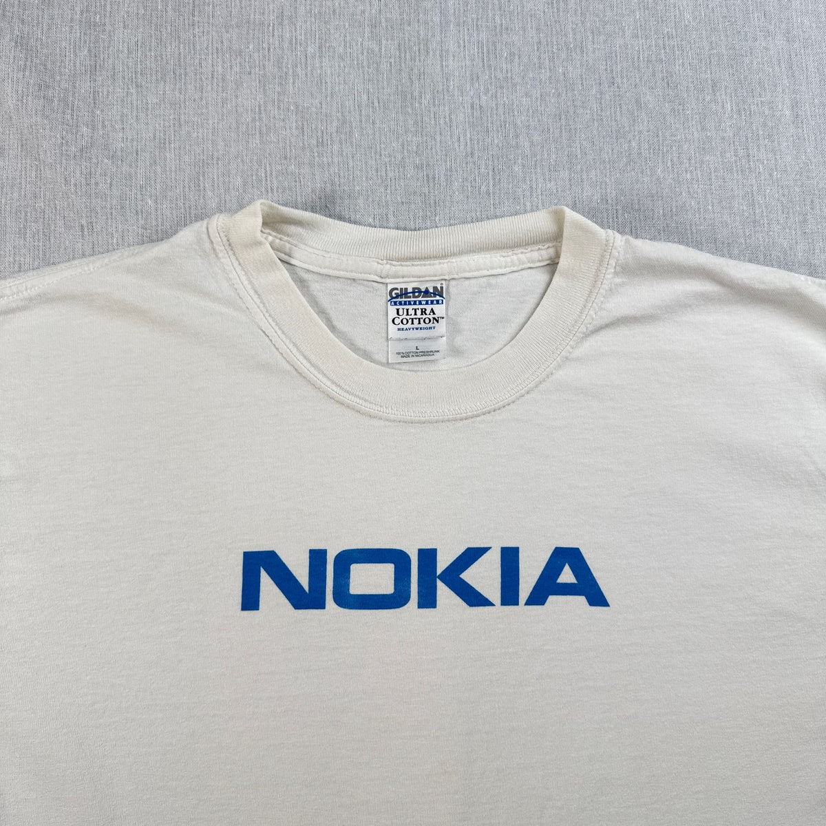 00s NOKIA ノキア Tシャツ 企業T ロゴ 白 L 2603-0069