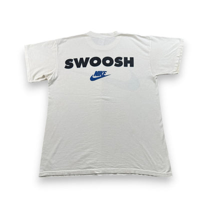 90s ナイキ NIKE Tシャツ swoosh ロゴ 白 銀タグ USA製 シングルステッチ フェード 2603-0094