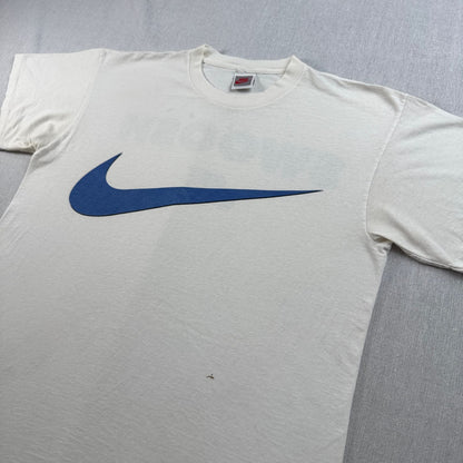 90s ナイキ NIKE Tシャツ swoosh ロゴ 白 銀タグ USA製 シングルステッチ フェード 2603-0094