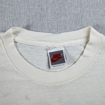 90s ナイキ NIKE Tシャツ swoosh ロゴ 白 銀タグ USA製 シングルステッチ フェード 2603-0094