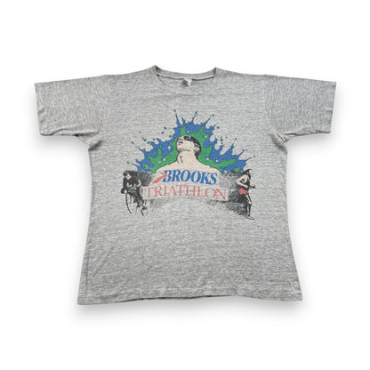 80s 90s トライアスロン Tシャツ グレー プロモT シングルステッチ 2603-0101