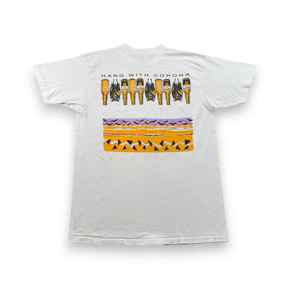 90s CORONA コロナビール USA製 企業T Tシャツ 白 XL DELTA シングルステッチ 2603-0099