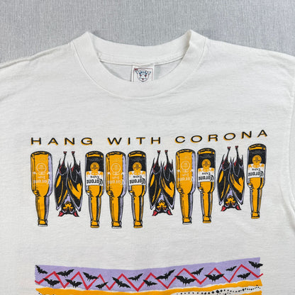 90s CORONA コロナビール USA製 企業T Tシャツ 白 XL DELTA シングルステッチ 2603-0099