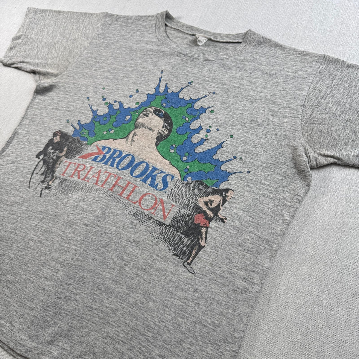 80s 90s トライアスロン Tシャツ グレー プロモT シングルステッチ 2603-0101