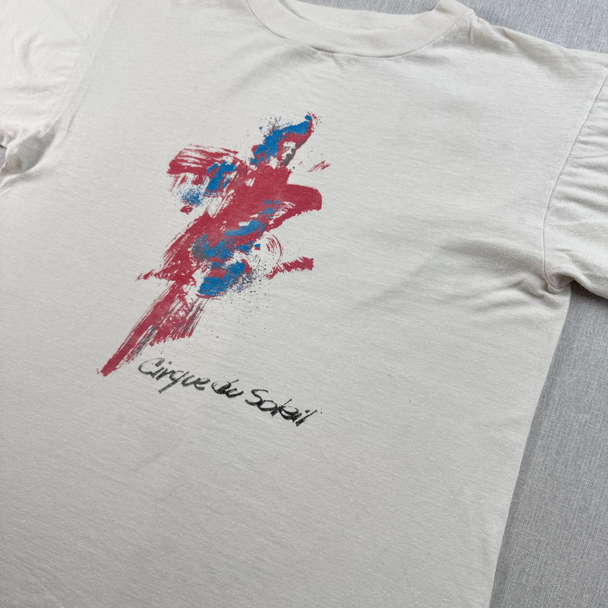 80s 90s フランス製 シルクドソレイユ Tシャツ ミュージカル アートT 白 2603-0102
