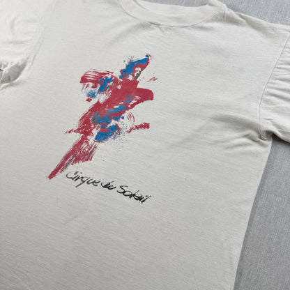80s 90s フランス製 シルクドソレイユ Tシャツ ミュージカル アートT 白 2603-0102