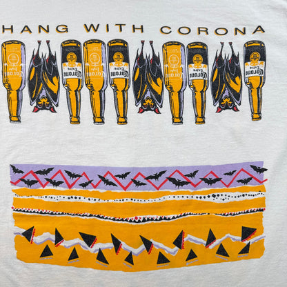 90s CORONA コロナビール USA製 企業T Tシャツ 白 XL DELTA シングルステッチ 2603-0099