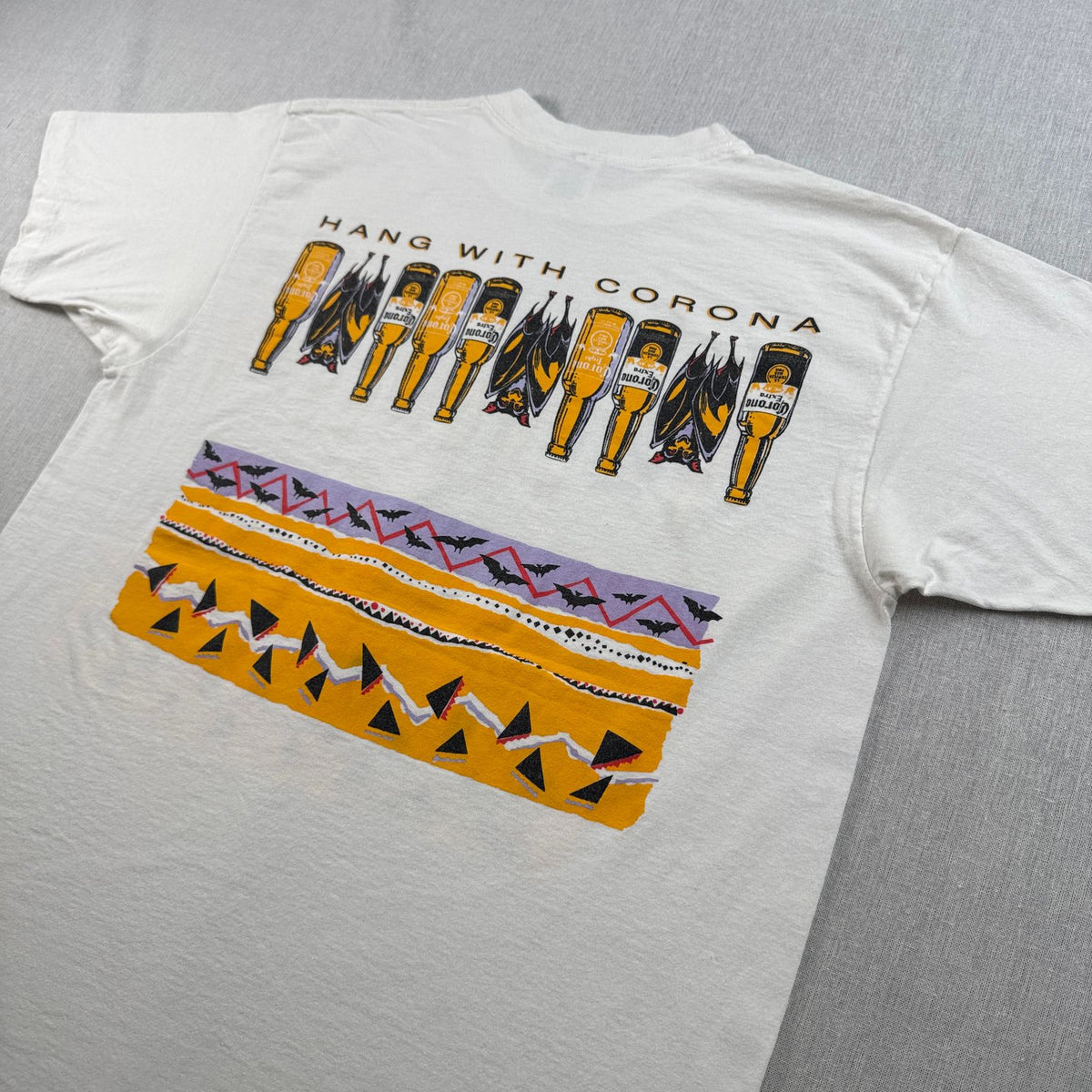 90s CORONA コロナビール USA製 企業T Tシャツ 白 XL DELTA シングルステッチ 2603-0099