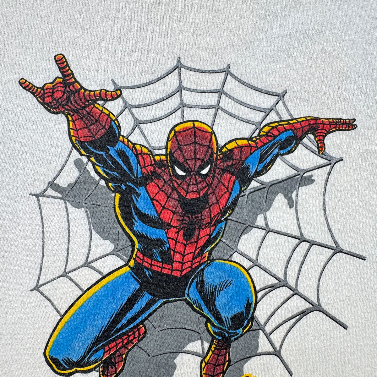 00s USA製 アメイジング スパイダーマン Tシャツ リンガー XL the AMAZING SPIDER-MAN MARVEL changes 白 ネイビー シングルステッチ 2001 2603-0104
