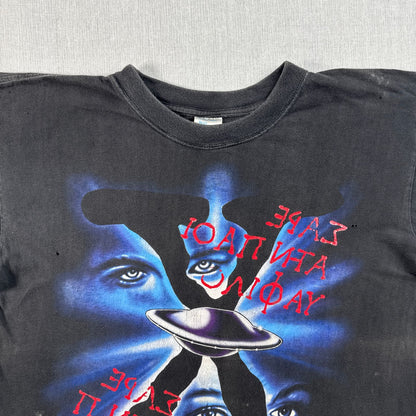90s 00s xfiles UFO Xファイル モルダー スカリー 映画T Tシャツ 黒 L 2603-0107