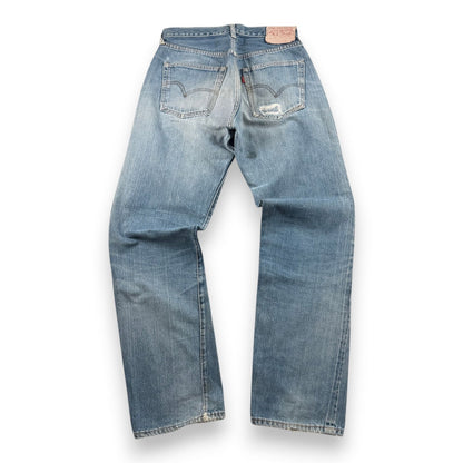 Levi's 502xx bigE 66前期 ボタン裏16 Vステッチ 赤耳 60s USA製 16ボタン 16刻印 縦落ち シングル ビッグE levis ハチノス ヒゲ 紙パッチ ギャラ入り 検 pa-00025
