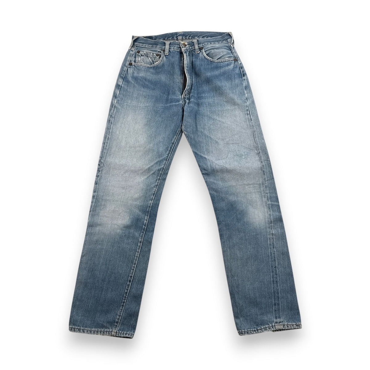 Levi's 502xx bigE 66前期 ボタン裏16 Vステッチ 赤耳 60s USA製 16ボタン 16刻印 縦落ち シングル ビッグE levis ハチノス ヒゲ 紙パッチ ギャラ入り 検 pa-00025