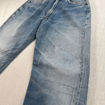 Levi's 502xx bigE 66前期 ボタン裏16 Vステッチ 赤耳 60s USA製 16ボタン 16刻印 縦落ち シングル ビッグE levis ハチノス ヒゲ 紙パッチ ギャラ入り 検 pa-00025