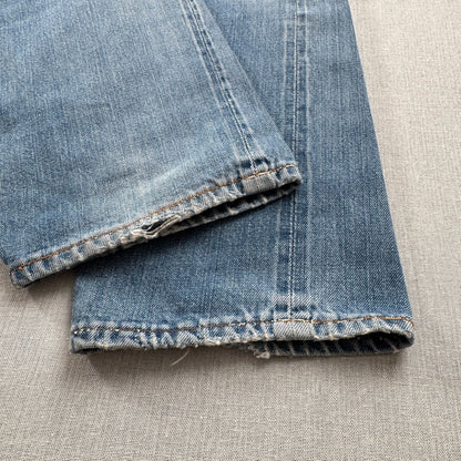 Levi's 502xx bigE 66前期 ボタン裏16 Vステッチ 赤耳 60s USA製 16ボタン 16刻印 縦落ち シングル ビッグE levis ハチノス ヒゲ 紙パッチ ギャラ入り 検 pa-00025