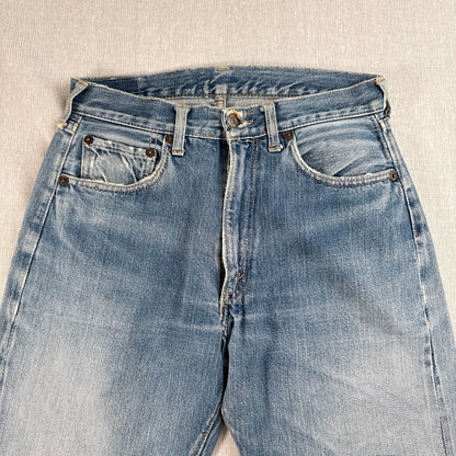 Levi's 502xx bigE 66前期 ボタン裏16 Vステッチ 赤耳 60s USA製 16ボタン 16刻印 縦落ち シングル ビッグE levis ハチノス ヒゲ 紙パッチ ギャラ入り 検 pa-00025