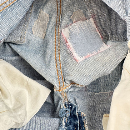 Levi's 502xx bigE 66前期 ボタン裏16 Vステッチ 赤耳 60s USA製 16ボタン 16刻印 縦落ち シングル ビッグE levis ハチノス ヒゲ 紙パッチ ギャラ入り 検 pa-00025