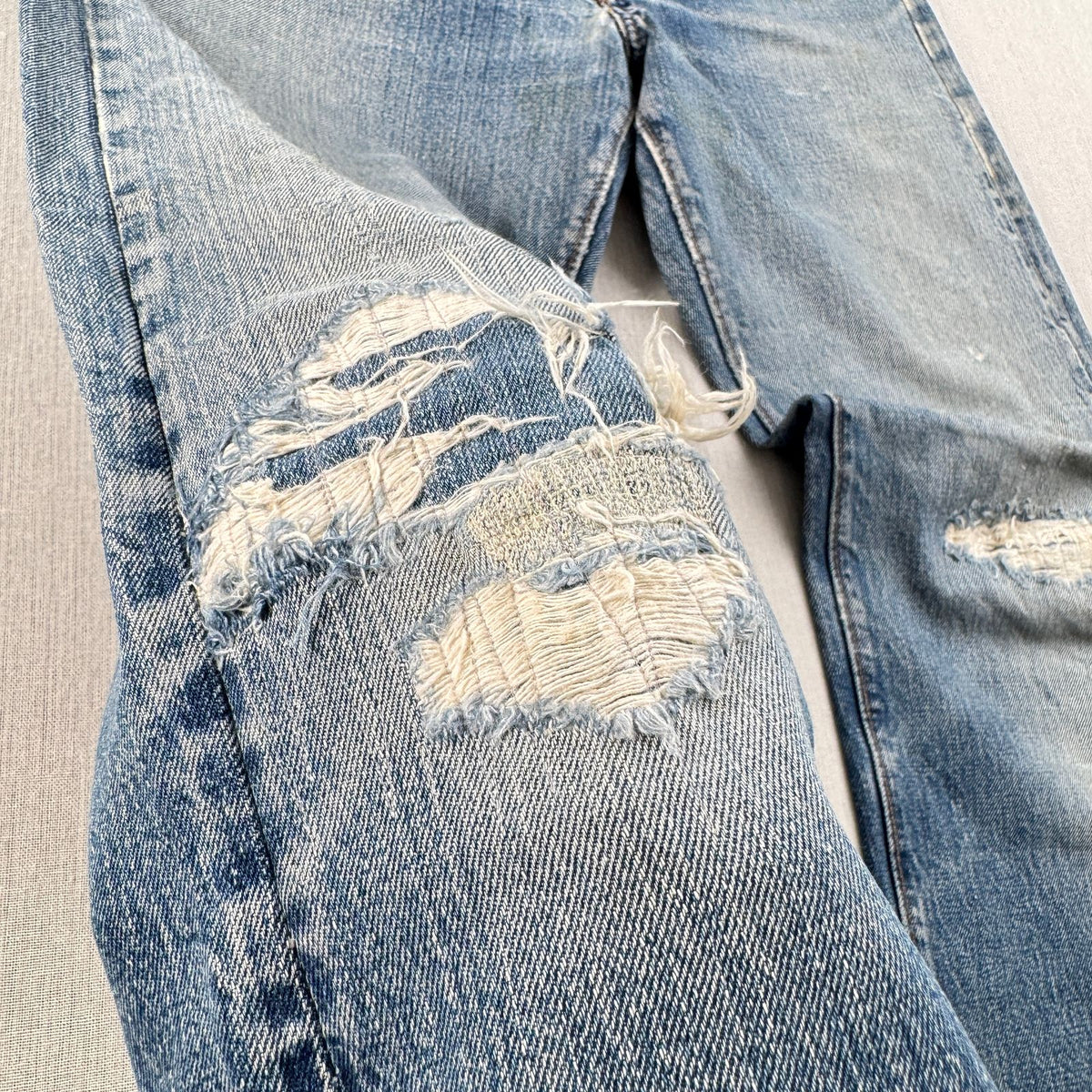 70s 501 bige ボタン裏6 デニム 赤耳 セルビッチ 内股シングル w30 ジーンズ ハチノス ヒゲ 雰囲気 66前期 シングルステッチ 紙パッチ 2603-0146