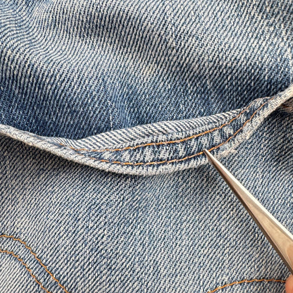 Levi's 502xx bigE 66前期 ボタン裏16 Vステッチ 赤耳 60s USA製 16ボタン 16刻印 縦落ち シングル ビッグE levis ハチノス ヒゲ 紙パッチ ギャラ入り 検 pa-00025