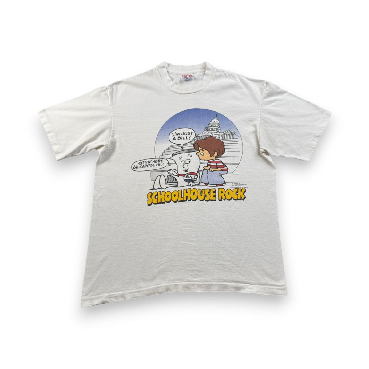 90s school house rock スクールハウスロック Tシャツ USA製 白 L 1995 SOFTEE シングルステッチ 2603-0017