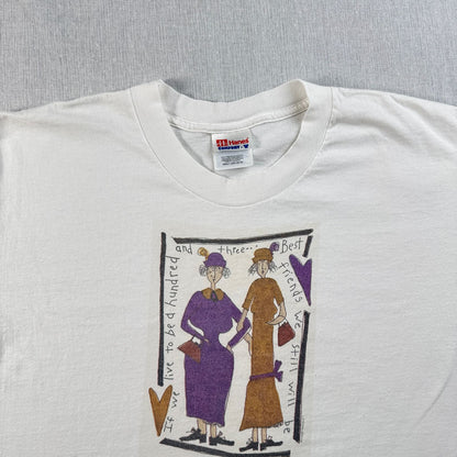 00s アートT Tシャツ sandy gervais Hanes L 白 art 2603-0065