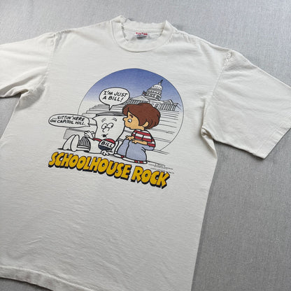 90s school house rock スクールハウスロック Tシャツ USA製 白 L 1995 SOFTEE シングルステッチ 2603-0017